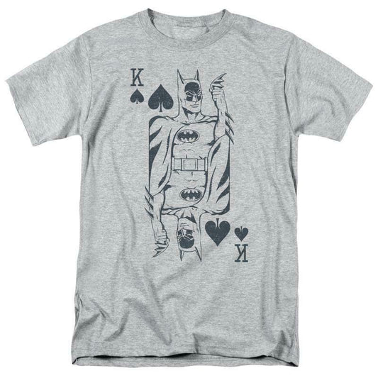 Bat Man Poker T-shirt comic book retro 80s cartoon DC grey superhero tee DCO802