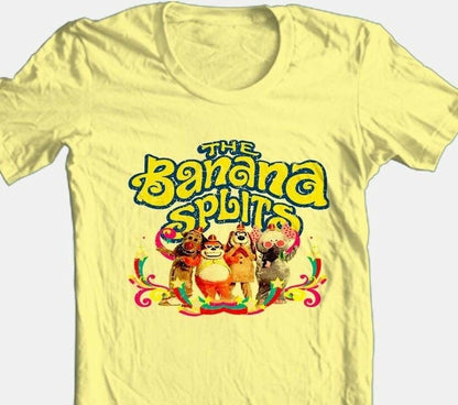 Banana Splits T-shirt Saturday morning 80s cartoons 100% cotton yellow tee