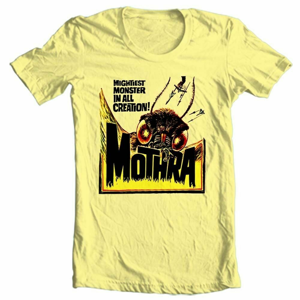 Mothra T-shirt retro sci fi monster movie Godzilla 100% cotton graphic tee