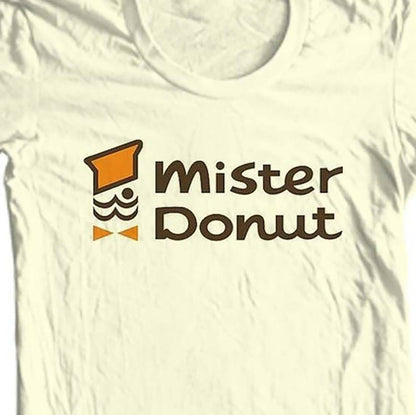 Mister Donut T-shirt retro vintage 1970s 1980s diner 100% cotton graphic tee