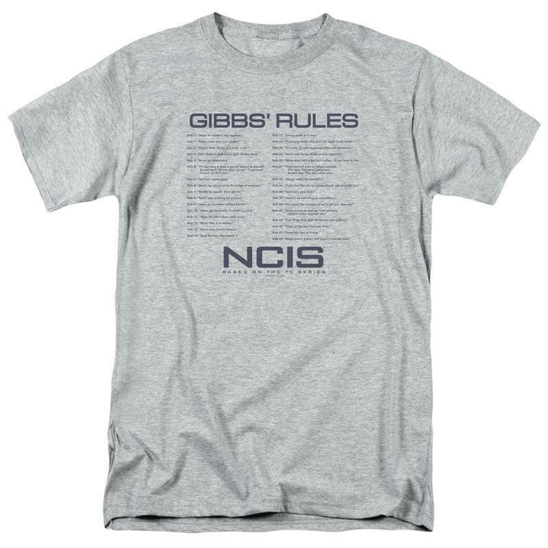 NCIS TV Drama series Gibbs Rules Graphic heather gray cotton T-shirt CBS1608