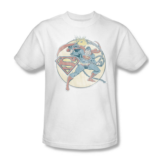 Superman Chains t-shirt retro dc comic superhero cotton white tee silver age t-shirt