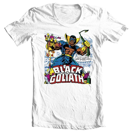 Black Goliath t-shirt retro Marvel design men's regular fit tee shirt