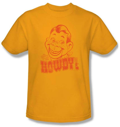 Howdy Doody T-shirt retro vintage TV show 100% cotton graphic printed gold tee