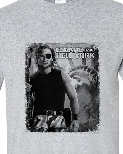 Escape from New York t-shirt Snake Plissken 80's sports gray