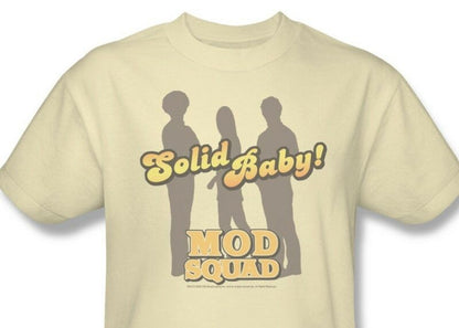 Mod Squad T-shirt retro 1970's disco TV Land show 100% cotton beige tee CBS226