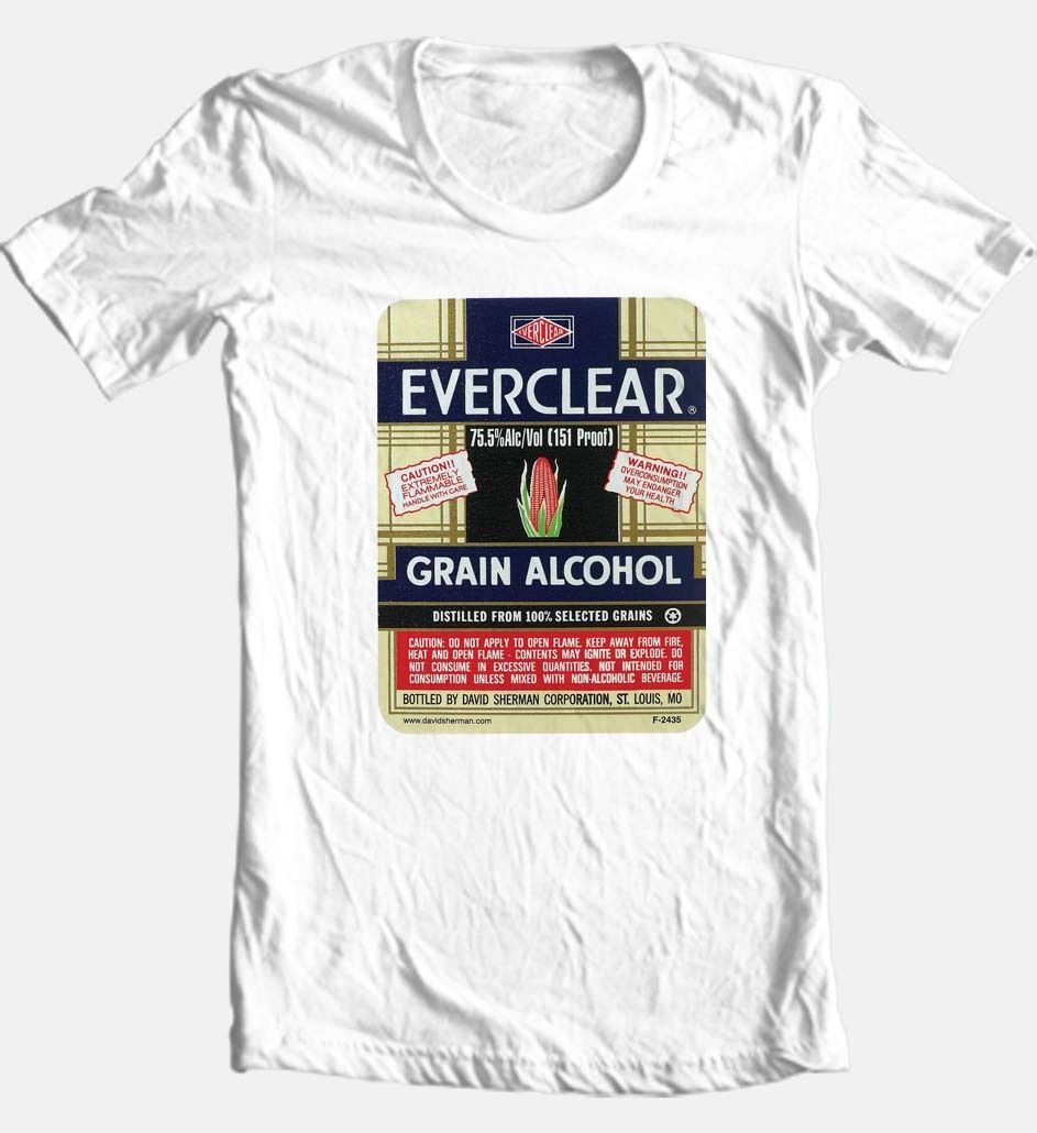 Everclear Grain Alcohol Graphic T-Shirt | Vintage Design Liquor Graphic Tee