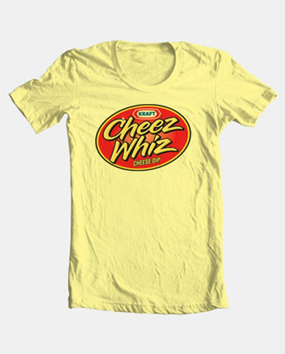 Cheez Whiz T-Shirt retro vintage 1980s brands 100% cotton yellow graphic tee