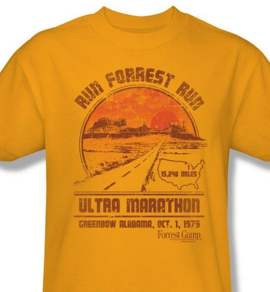 Forrest Gump T-shirt Run Forrest Marathon graphic printed cotton tee PAR483