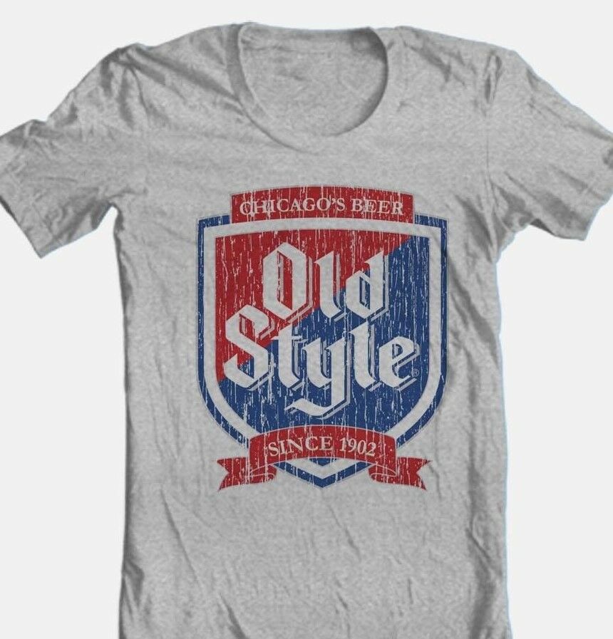 Old Style Beer T-shirt Heilemans vintage style cotton blend grey graphic tee