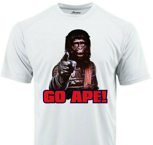 Planet Apes Go Ape Dri Fit graphic Tshirt moisture wicking 80s retro Sun Shirt