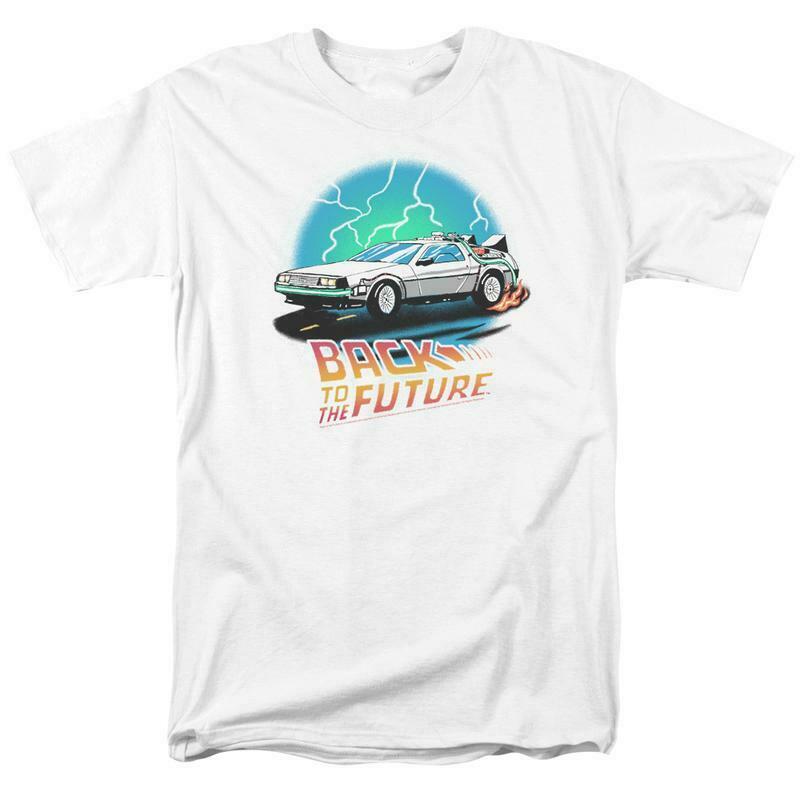 Back To Future DeLorean T-shirt men's regular fit cotton tee retro throwback design tshirt 80's tee