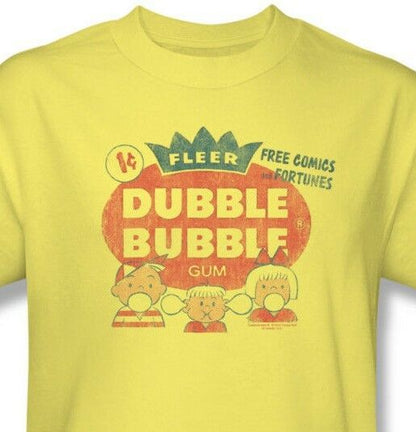 Dubble Bubble T-shirt men's regular fit 100% cotton graphic tee yellow tee for sale