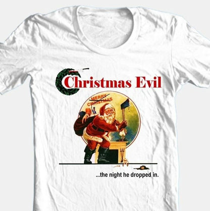 Spread Holiday Chills with Our Christmas Evil Movie Graphic T-shirt