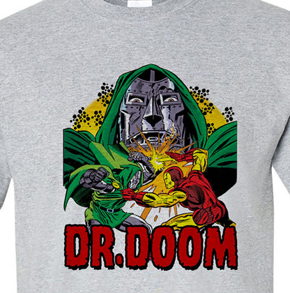 Dr. Doom T-shirt II vintage retro Bronze Age comics heather grey superhero tee