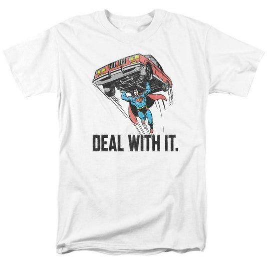 Superman T-shirt Deal With It DC comic book Batman superhero cotton tee 