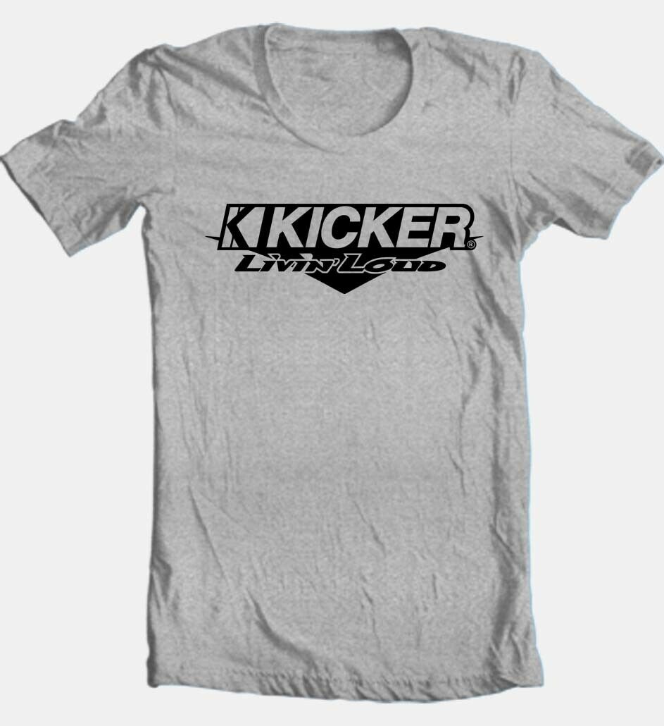 Kicker Livin' Loud T-shirt car stereo speakers auto 100% cotton grey tee