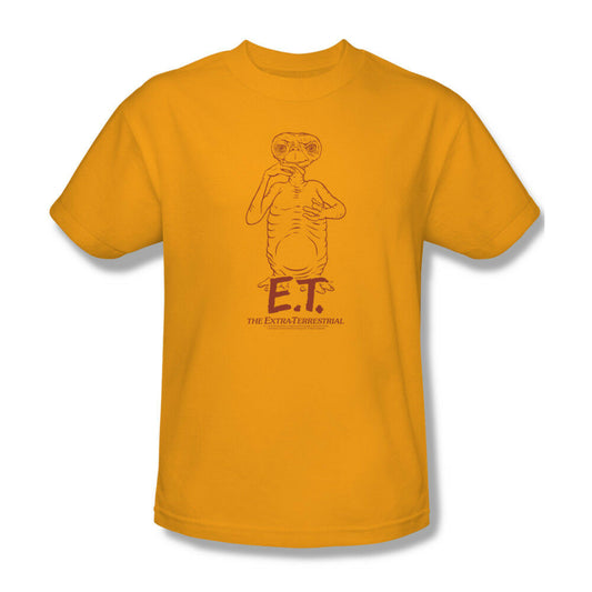 E.T T-shirt Extra-Terrestrial classic retro 1980's movie gold cotton tee UNI501