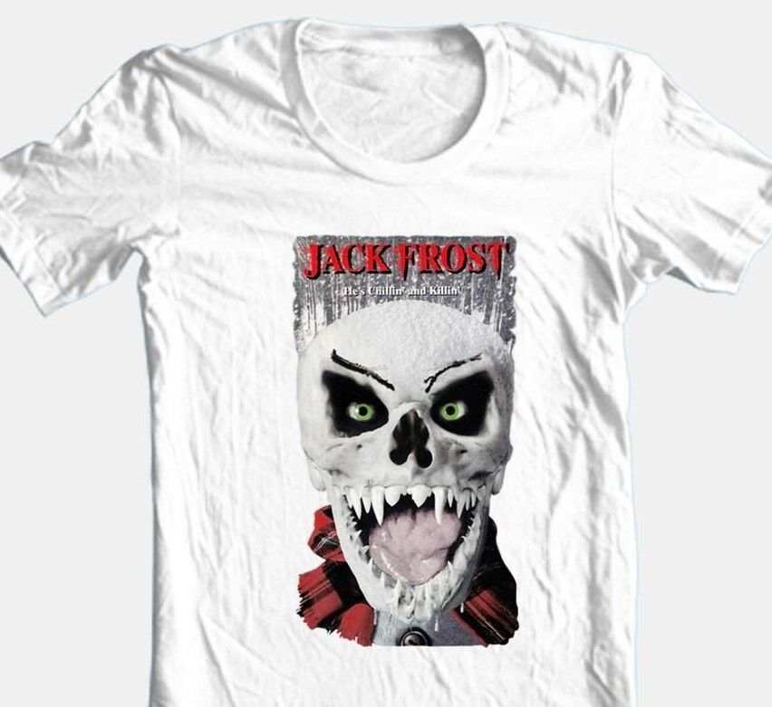 Jack Frost T-shirt Free Shipping retro horror slasher movie cotton white tee